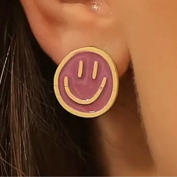 Jewelry - Women's Girls Fun Smiley Face Stud Earrings Y2K Asymmetrical